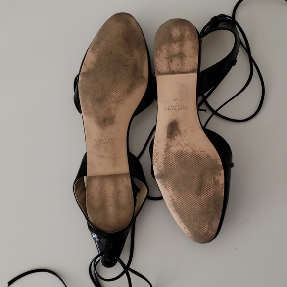 Zara patent tie up flats - Picture 3 of 7